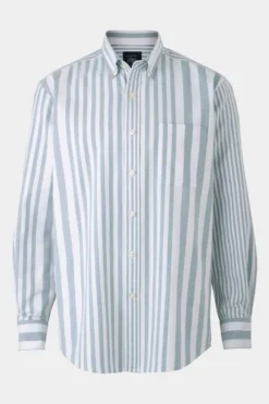 Savile Row Co Legeres Oxford-Hemd Mit Mehrfarbigen Streifen, Blau -Nike || Ted Baker Shop 101295s4 scaled