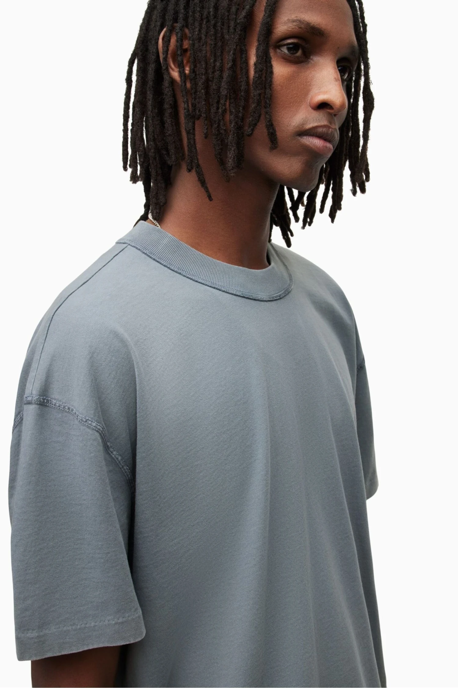 Allsaints Isac T-Shirt Mit Rundhalsausschnitt, Blau 3 Allsaints Isac T-Shirt Mit Rundhalsausschnitt, Blau – Bild 3