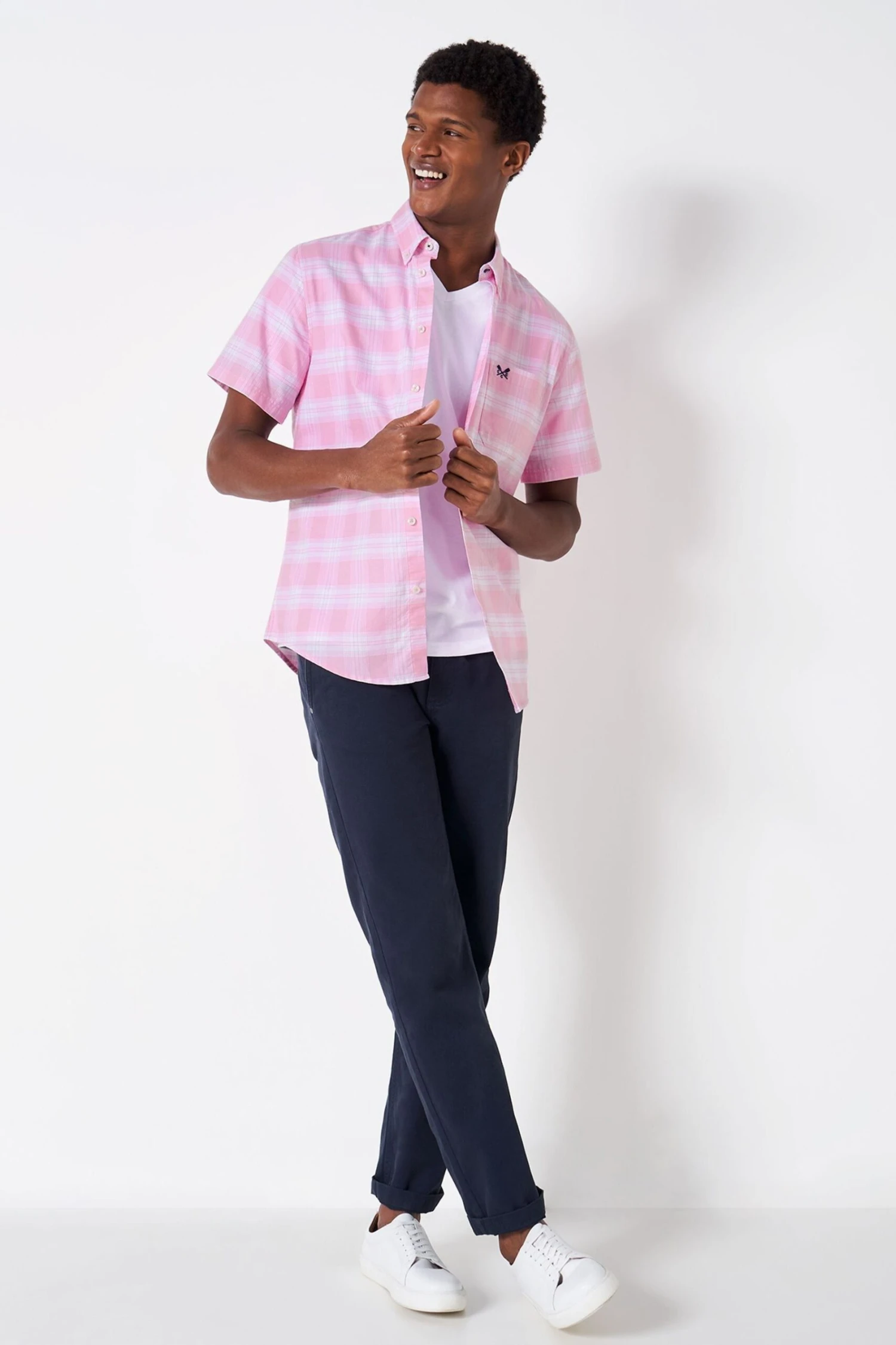 Crew Clothing Company Klassisches, Kariertes Hemd Aus Baumwolle, Pink 1 Crew Clothing Company Klassisches, Kariertes Hemd Aus Baumwolle, Pink