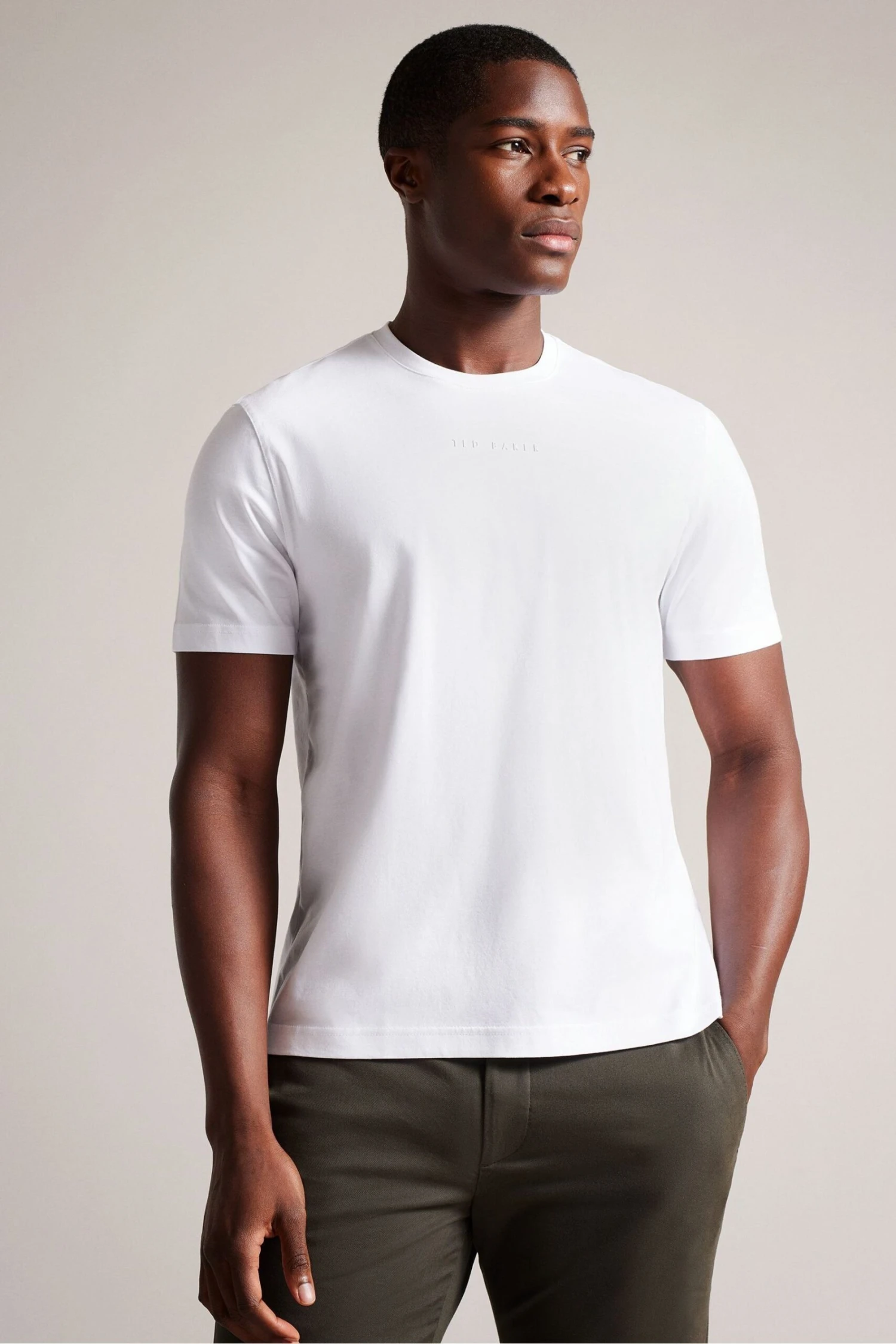 Ted Baker Wilkin Short Sleeved Branded White T-Shirt 1 Ted Baker Wilkin Short Sleeved Branded White T-Shirt