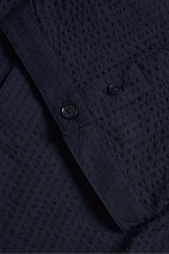 Ted Baker Stansho Elegantes, Kurzärmeliges Seersucker-Hemd, Blau -Nike || Ted Baker Shop 308178s5 scaled