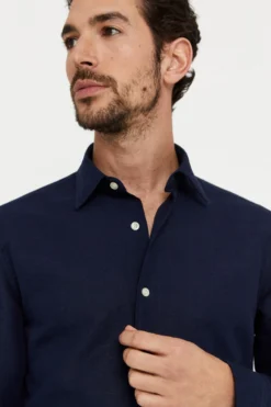 Cortefiel Hemd Aus Baumwoll-Leinen, Uni-Blau -Nike || Ted Baker Shop 399811s3 scaled