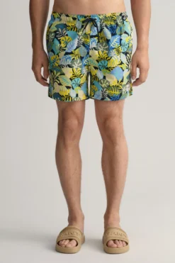 GANT Blue Tropical Print Swim Shorts