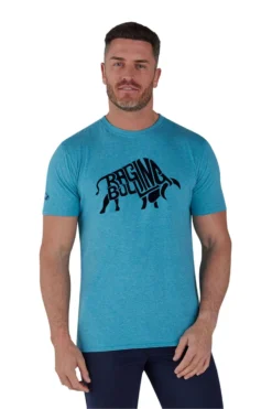 Raging Bull T-Shirt Mit Geflocktem Bullenmotiv, Blau