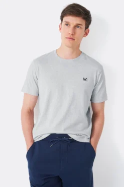 Crew Clothing Company Klassisches, Graues T-Shirt Mit Rundhalsausschnitt