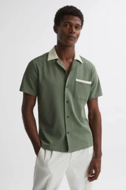 Reiss Troon Slim Fit Cuban Collar Contrast Shirt -Nike || Ted Baker Shop 695405s3 scaled