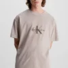 Calvin Klein Jeans Mineralgefärbtes T-Shirt Mit Monologo, Braun