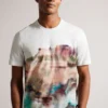 Ted Baker Tinot Short Sleeved Regular Fit Printed White T-Shirt