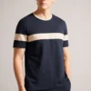 Ted Baker Blue Trez Short Sleeved Regular Colour Block T-Shirt