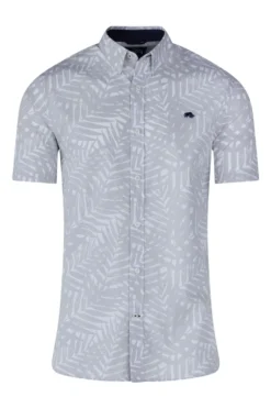 Raging Bull Kurzärmeliges Popelinehemd Mit Palmen-Print, Grau -Nike || Ted Baker Shop 804710s4 scaled