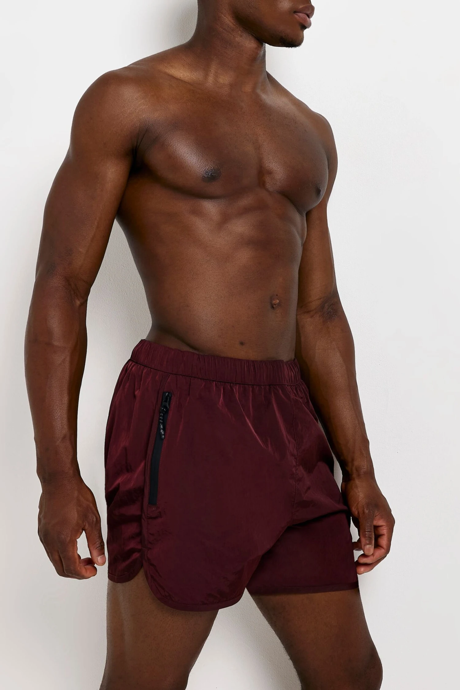 River Island Runner Schimmernde Badehose, Rot 1 River Island Runner Schimmernde Badehose, Rot