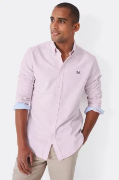 Crew Clothing Slim Fit Oxfordhemd Mit Rundhalsausschnitt, Pink