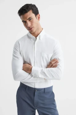 Reiss Greenwich Geknöpftes Oxford-Hemd In Weicher Waschung