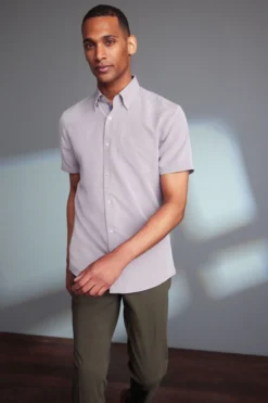 Next Pink - Slim Fit, Kurzärmelig - Signature Weiches Hemd Aus Modalmischung