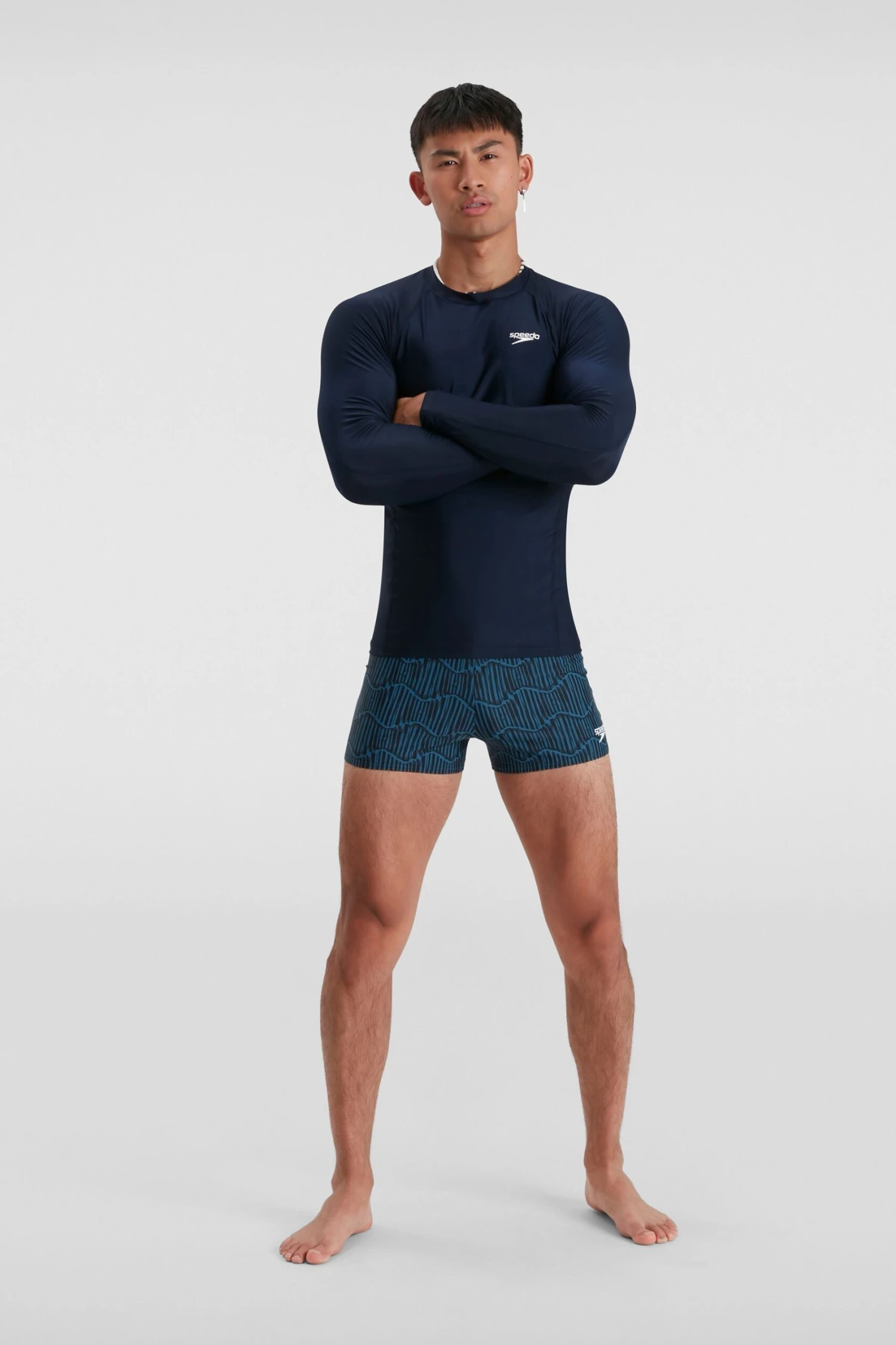 Speedo Langärmeliges Rash-Top, Schwarz 1 Speedo Langärmeliges Rash-Top, Schwarz