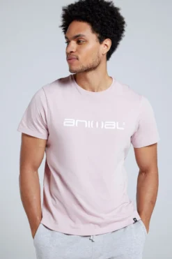 Animal Mens Pink Organic T-Shirt