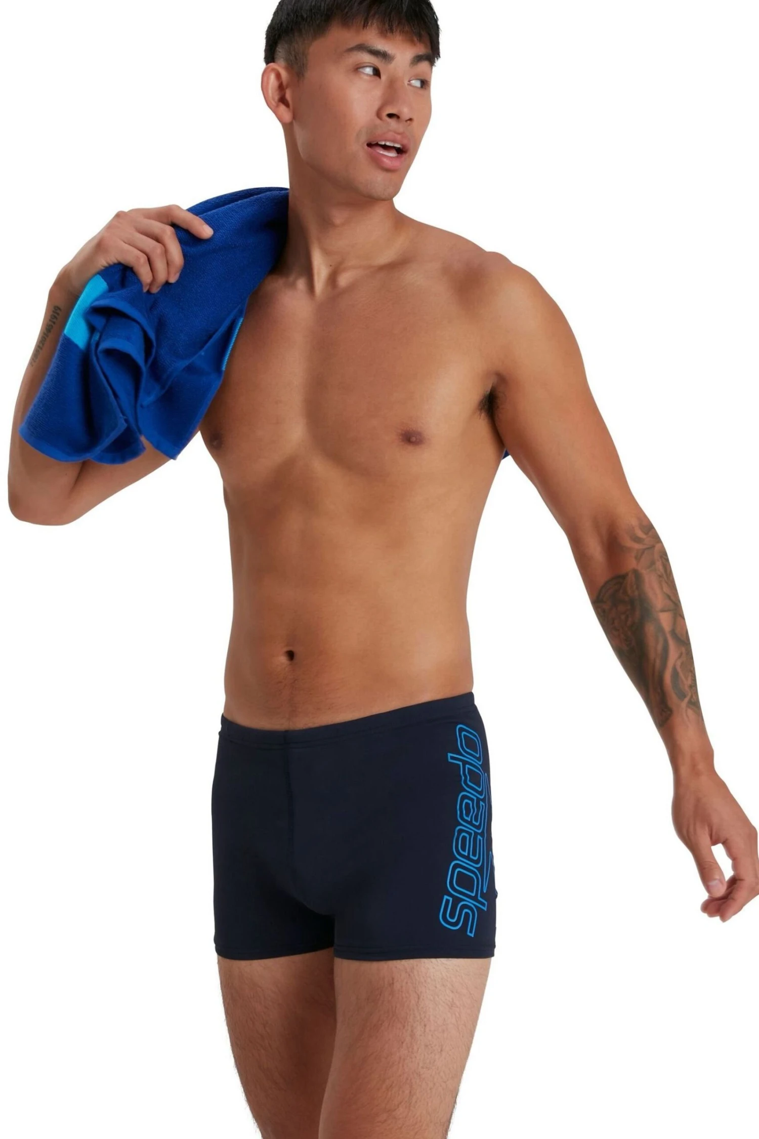 Speedo Boom Placement Badeshorts Mit Logo, Blau 1 Speedo Boom Placement Badeshorts Mit Logo, Blau