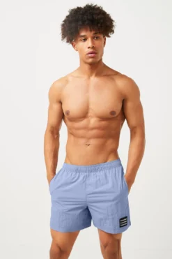 Calvin Klein Medium Badehose Aus Nylon Mit Kordelzug, Violett