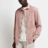 River Island Pigmentgefärbtes Twill-Hemd, Pink