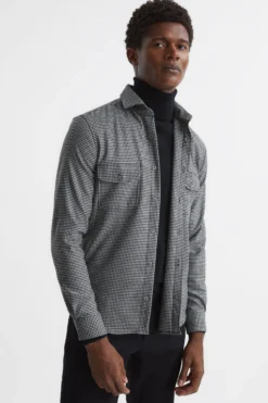 Reiss Roche Hemdjacke Mit Hahnentrittmuster