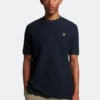 Lyle & Scott Fein Strukturiertes T-Shirt, Blau