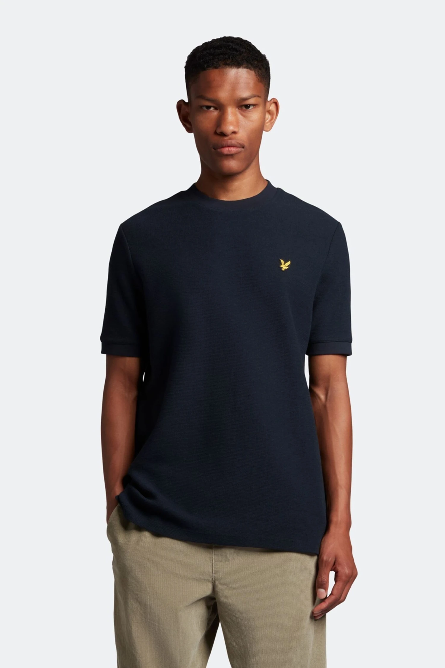 Lyle & Scott Fein Strukturiertes T-Shirt, Blau 1 Lyle & Scott Fein Strukturiertes T-Shirt, Blau