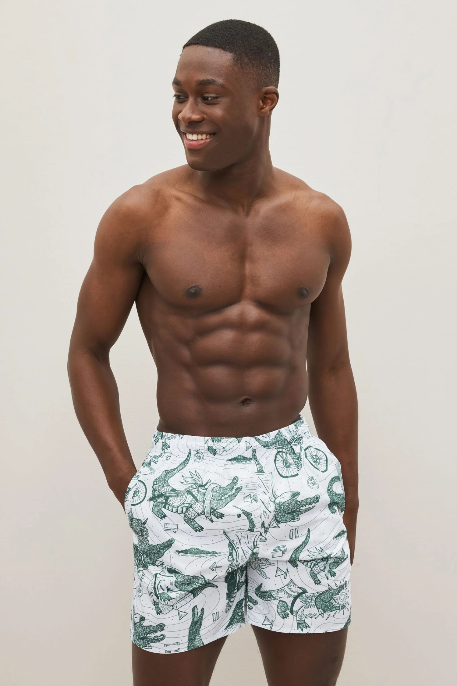 Lacoste Herren Collaboration 360 Badehose, Weiß 1 Lacoste Herren Collaboration 360 Badehose, Weiß