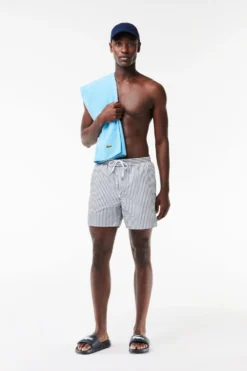 Lacoste Herren Core Basic-Badehose, Blau