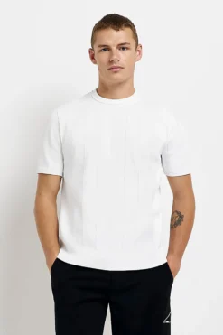 River Island Slim Pointelle Knit T-Shirt