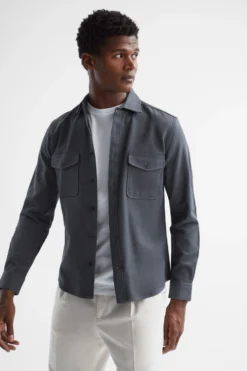 Reiss Arlo Hemdjacke Aus Baumwollleinen