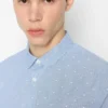 Armani Exchange Blue Spot Dobby Long Sleeve Shirt