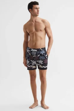 Reiss Arizona Badeshorts Mit Kordelzug Und Blumenprint