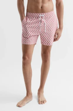 Reiss Florida Badeshorts Mit Print Und Kordelzug