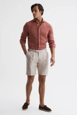 Reiss Path Chino-Shorts Aus Baumwollleinen