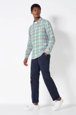 Crew Clothing Company Klassisches, Kariertes Leinenhemd, Mintgrün -Nike || Ted Baker Shop D68435s3 scaled