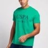 U.S. Polo Assn. Mens Green Slub Cotton USPA Since 1890 Graphic T-Shirt