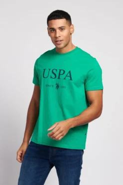 U.S. Polo Assn. Mens Green Slub Cotton USPA Since 1890 Graphic T-Shirt