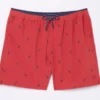 FatFace Red Trevose Giraffe Swim Shorts