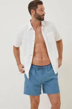 FatFace Trevose Shark Swim Shorts