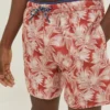 Fatface Trevose Badehose Mit Blattprint, Rot
