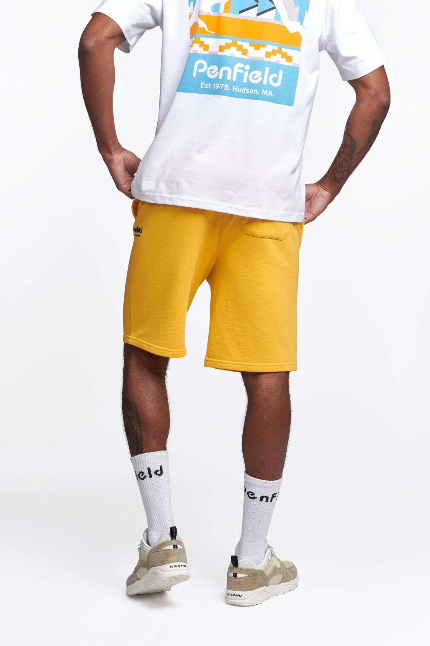 Penfield Hudson Sweat-Shorts Mit Schriftzug, Gelb 2 Penfield Hudson Sweat-Shorts Mit Schriftzug, Gelb – Bild 2