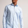 Ted Baker Mullen Langärmeliges Hemd Mit Handgemaltem Vogelprint, Blau