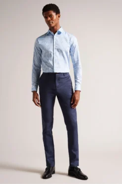 Ted Baker Mullen Langärmeliges Hemd Mit Handgemaltem Vogelprint, Blau -Nike || Ted Baker Shop D74293s3 scaled