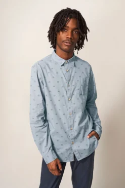 White Stuff Newton Hemd Mit Fahrradprint, Blau