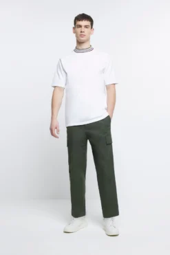 River Island White Taped Neck Knit T-Shirt -Nike || Ted Baker Shop D84492s3 scaled