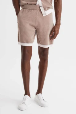 Reiss Fielder Elastische Chenille-Shorts In Relaxed Fit