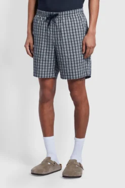 Farah Redwald Karierte Shorts, Blau