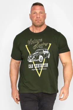 Badrhino Big & Tall Vintage Racing T-Shirt