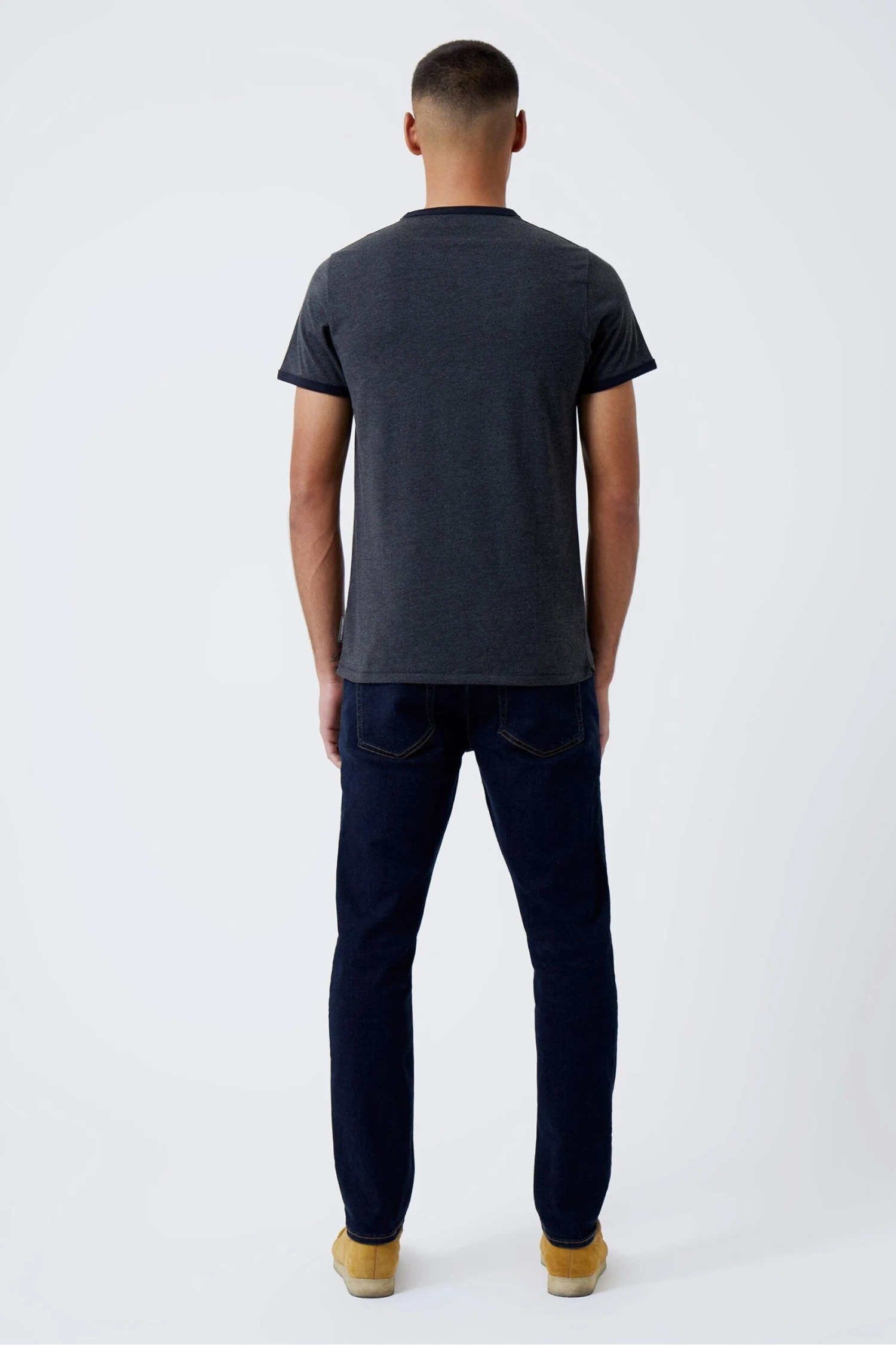 French Connection Charcoal/Navy Ringer T-Shirt 2 French Connection Charcoal/Navy Ringer T-Shirt – Bild 2