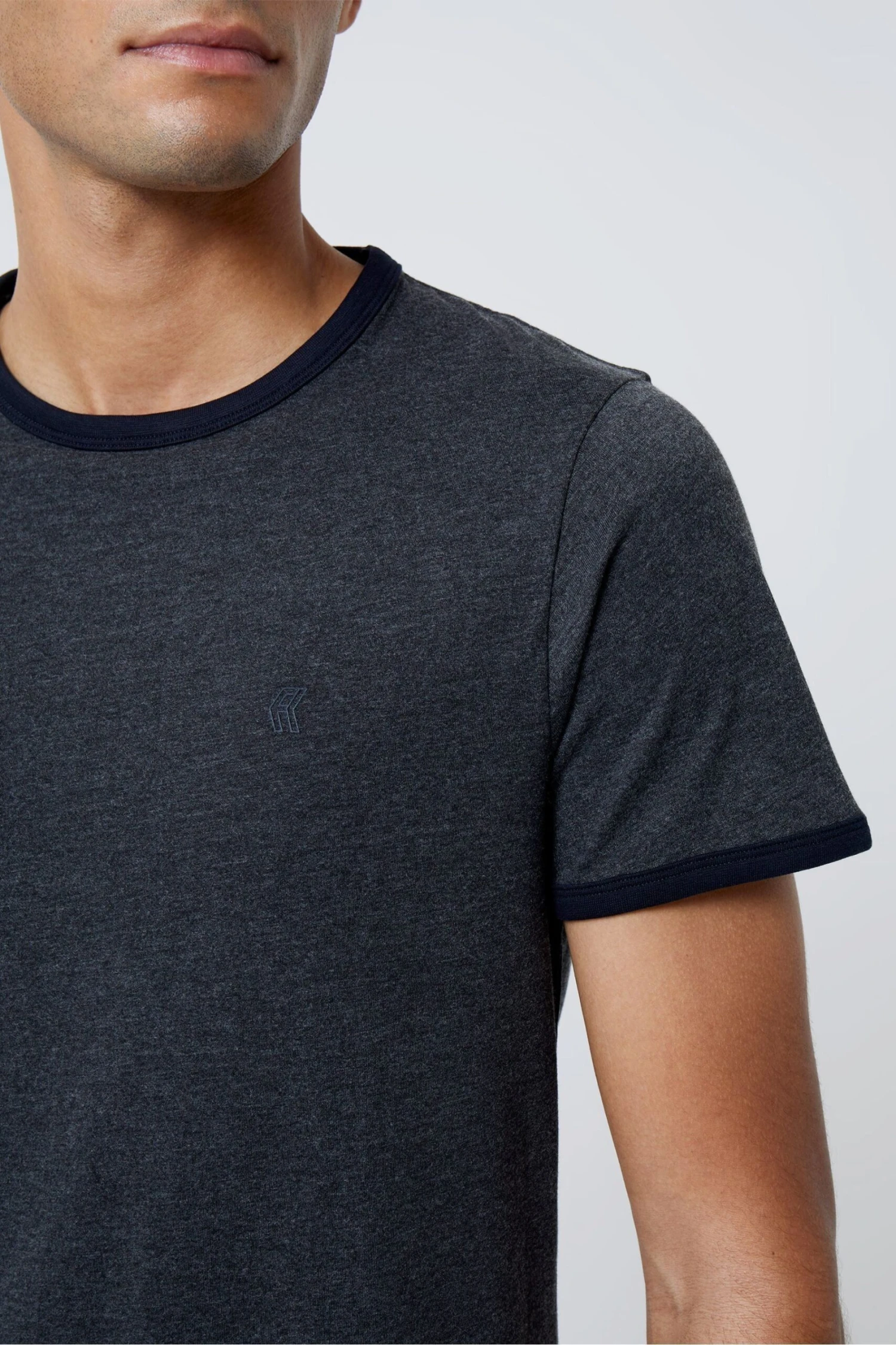 French Connection Charcoal/Navy Ringer T-Shirt 3 French Connection Charcoal/Navy Ringer T-Shirt – Bild 3